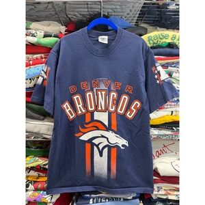 Vintage Denver Broncos Pro Layer shirt Mens Large Navy Blue NFL Graphic Tee USA